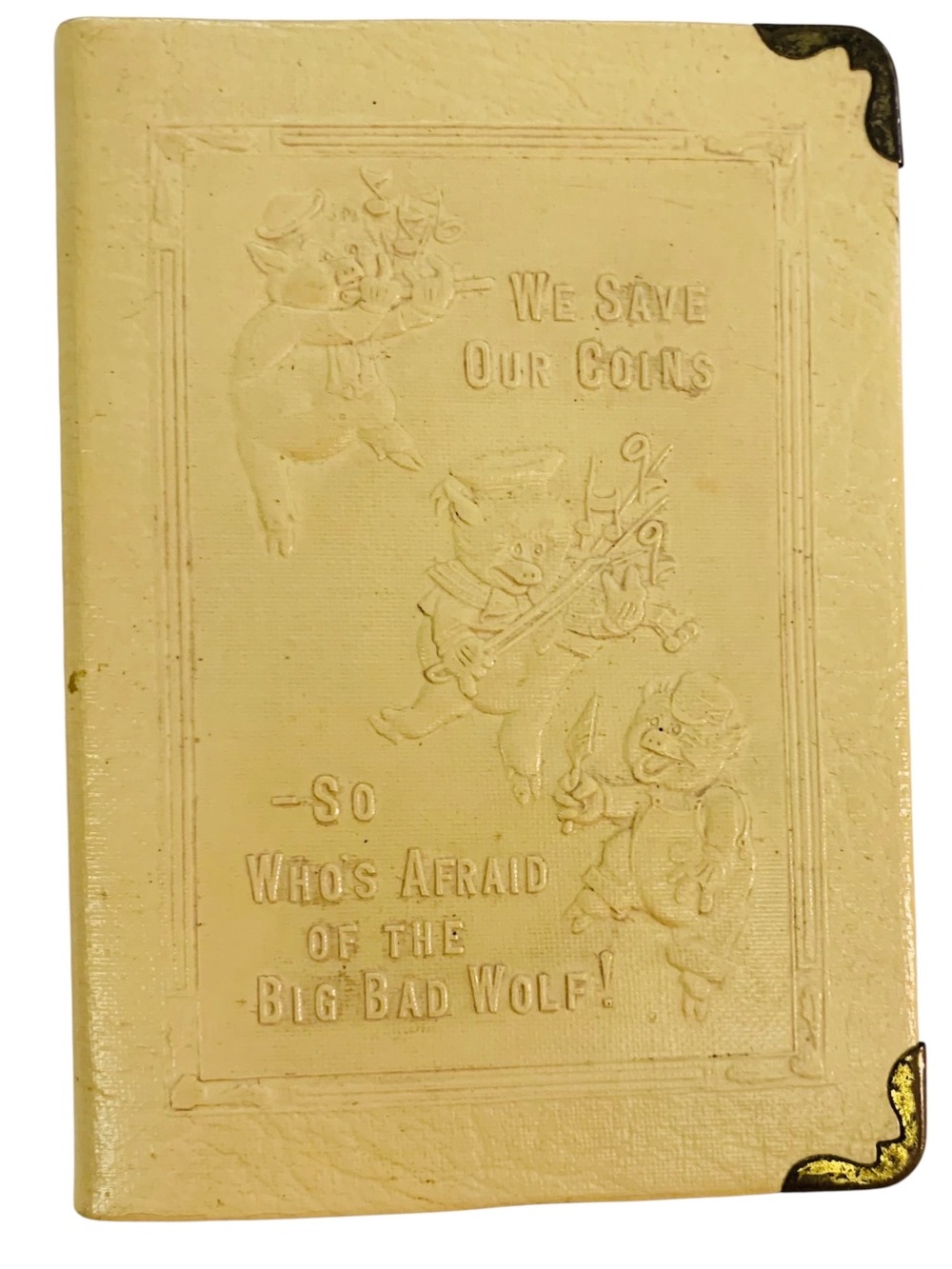 Vintage 1920’s Disney “Three Little Pigs” Coin Bank W/Key and Original Box